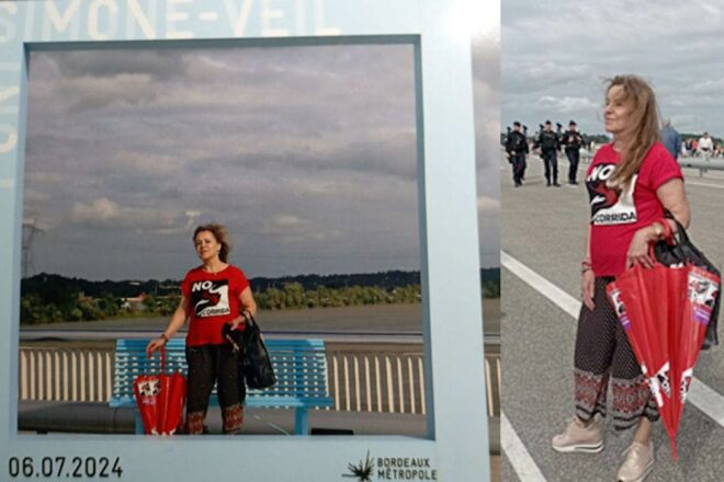 Inauguration du pont “Simone Veil” à Bordeaux”. “No Corrida” était présente ! 