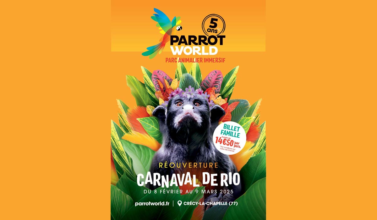 Le parc animalier Parrot World se pare de mille couleurs et se met à l’heure brésilienne pour réchauffer l’hiver en Ile de France !