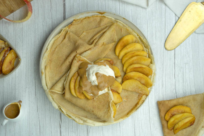 Crêpes aux pommes & caramel