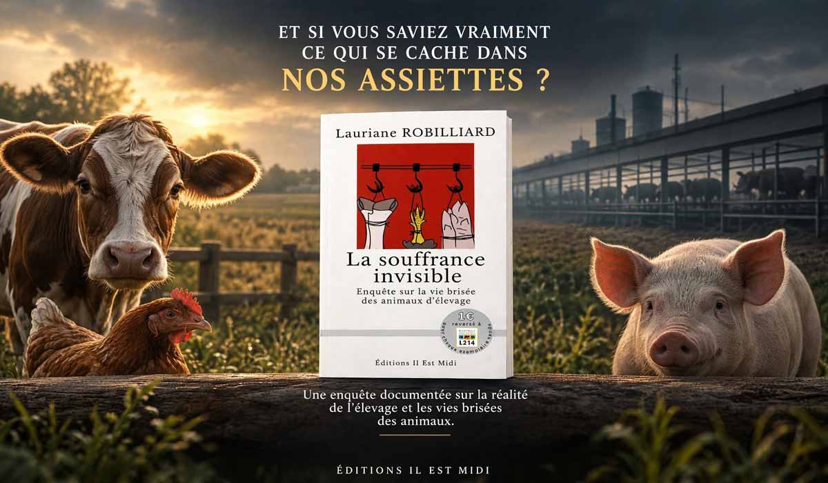 Sortie de l’essai de Lauriane Robilliard : « LA SOUFFRANCE INVISIBLE – Enquête sur la vie brisée des animaux »