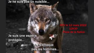 Happening contre les tirs sur les loups ! Le 12 mars 2022, 12h30 Place de la Nation à Paris