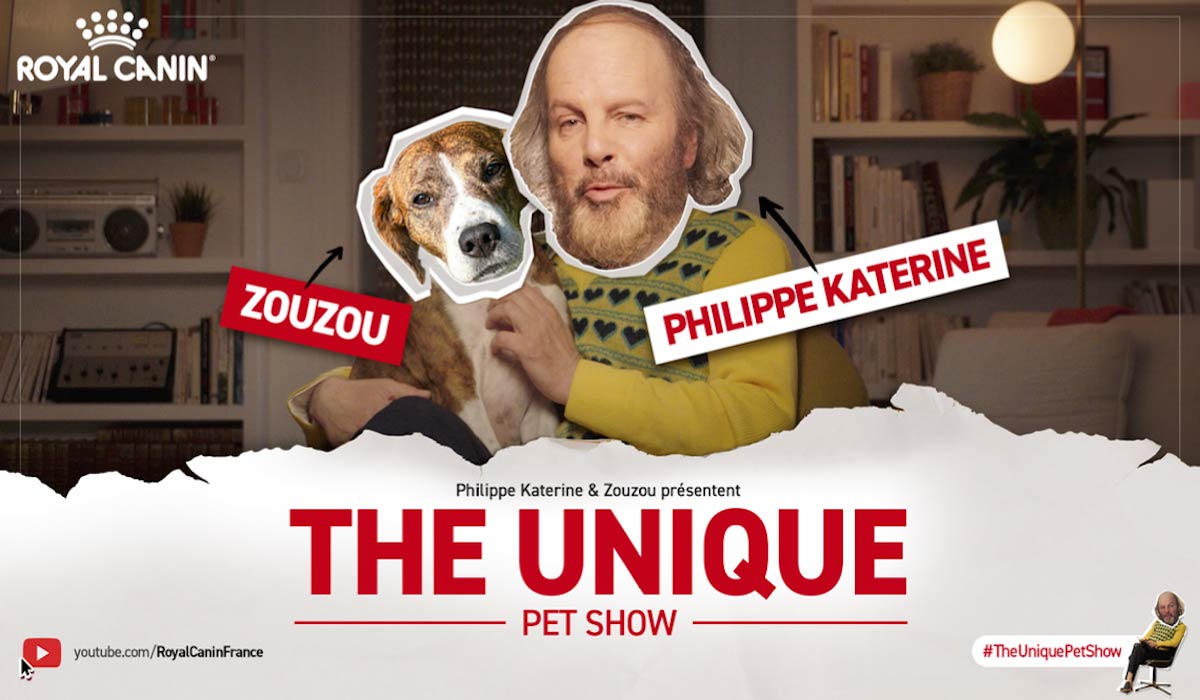 Royal Canin révèle The unique Pet Show, présenté par Phlippe Katerine et Zouzou ! Un talk show inédit décalé pour les amoureux des animaux